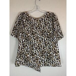 Banana Republic Leopard Back Bow Top‎ S Black Brown 0917